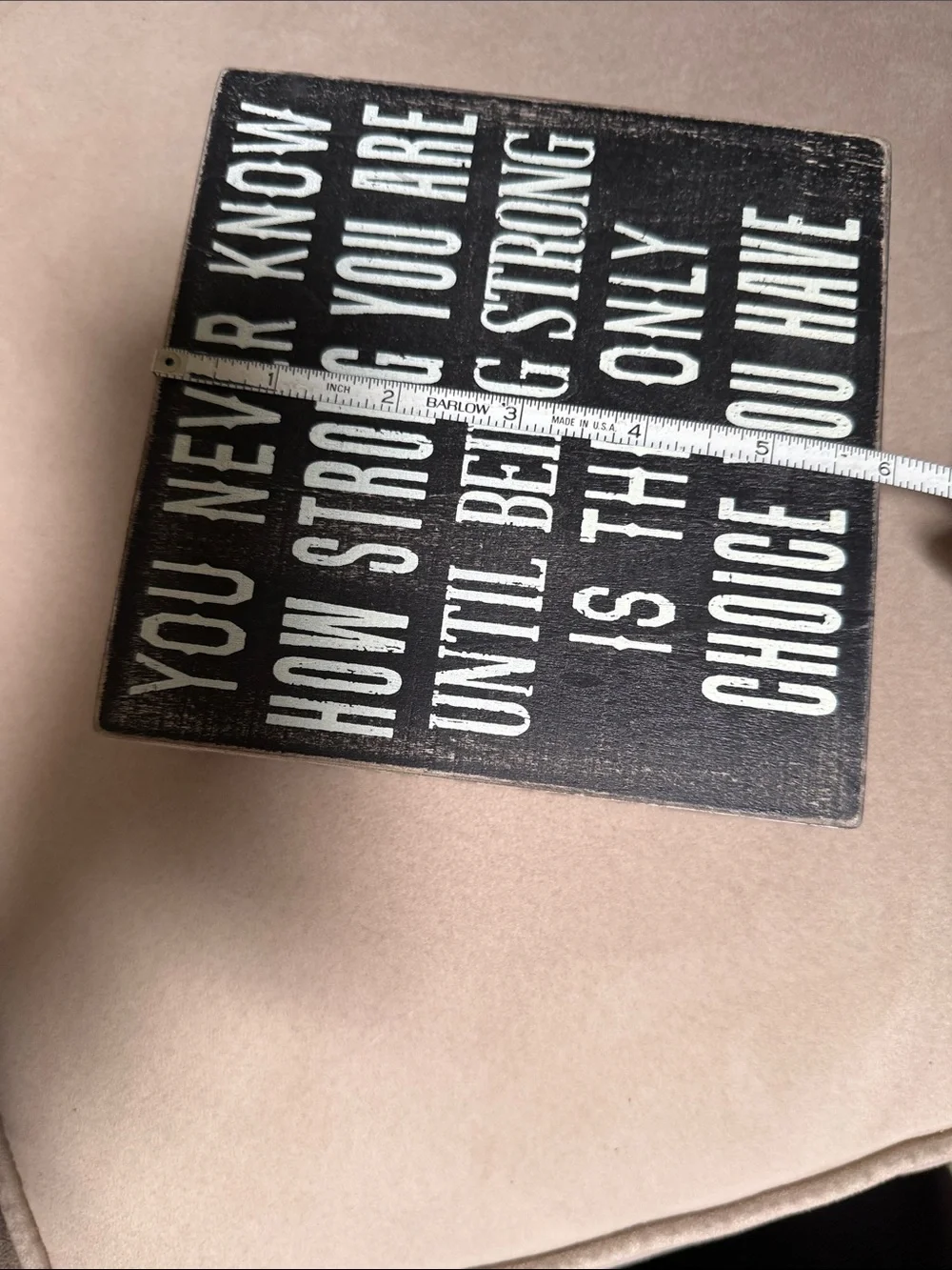 Inspirational Black and White Wall Plaque - Strength Quote